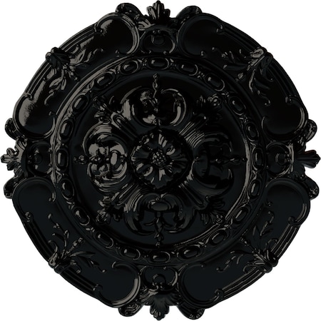 Ekena Millwork Southampton Ceiling Medallion, Hand-Painted Black Pearl, 16 1/2"OD x 2 3/8"P CM16SOBPS